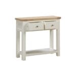 Carrington Oak Hall Table with 2 Drawers Painted in Off White - Image 3