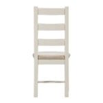 Carrington Oak Ladder Back Chair with Oatmeal Fabric Seat Painted in Off White - Image 4