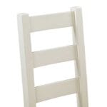 Carrington Oak Ladder Back Chair with Oatmeal Fabric Seat Painted in Off White - Image 6