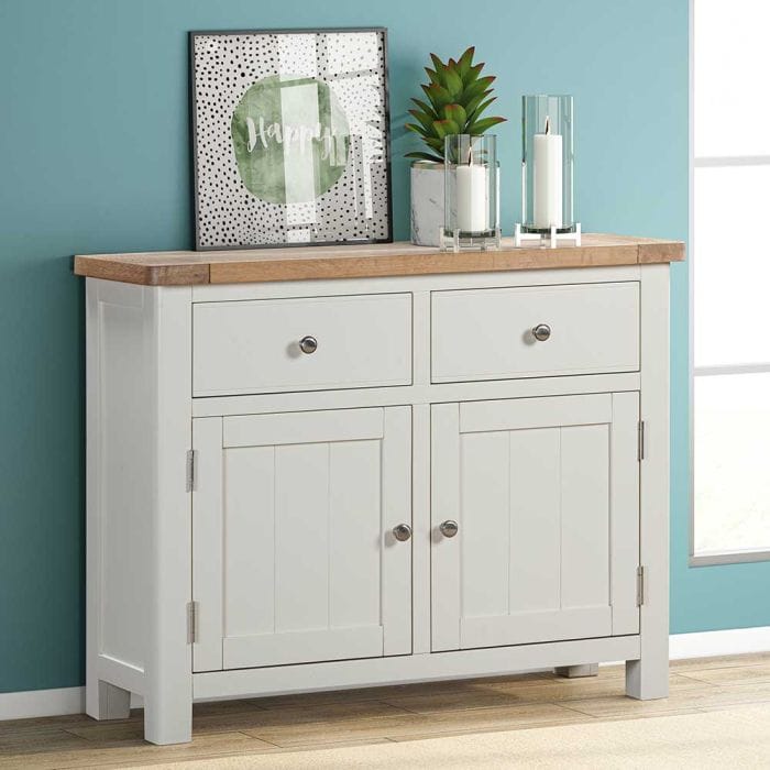 Carrington Oak 2 Door 2 Drawer Sideboard Painted in Off White