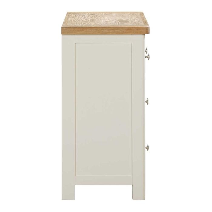 Carrington Oak 3 Over 4 Wide Chest of Drawers Painted in Off White - Image 7