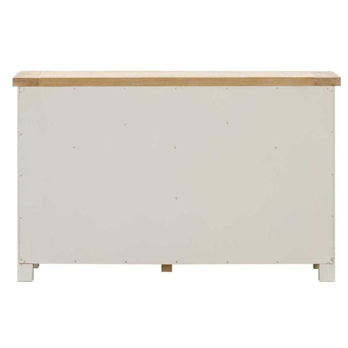 Carrington Oak 3 Over 4 Wide Chest of Drawers Painted in Off White - Image 8