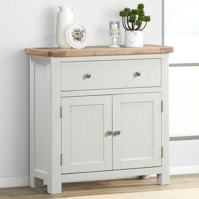 Carrington Oak Compact Sideboard Painted in Off White