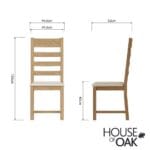 Harewood Oak Ladder Back Chair Fabric Seat - Image 11
