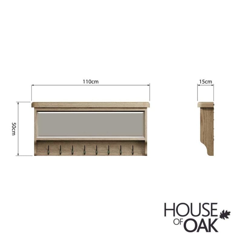 Chatsworth Oak Mirrored Top with Coat Hooks ONLY, Base sold Separately - Image 7