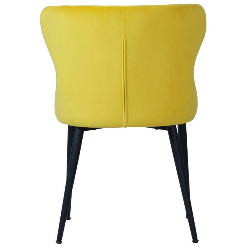 Orbit Dining Chair in Yellow Velvet - Image 4