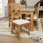 Harewood Oak Cross Back Chair Fabric Seat