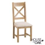 Harewood Oak Cross Back Chair Fabric Seat - Image 2