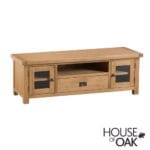 Harewood Oak Large TV Unit With Glazed Doors - Image 2