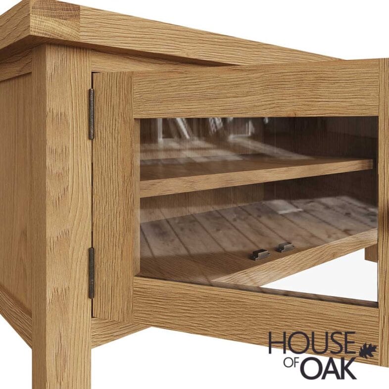 Harewood Oak Standard TV Unit With 2 Glazed Doors - Image 9