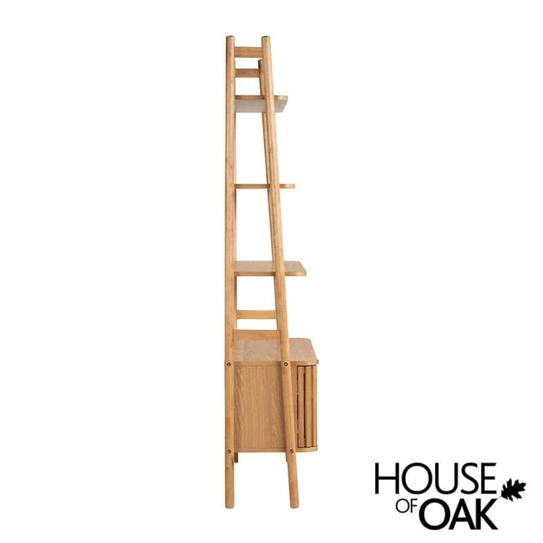 Norfolk Oak Open Bookcase with Cupboard - Image 5