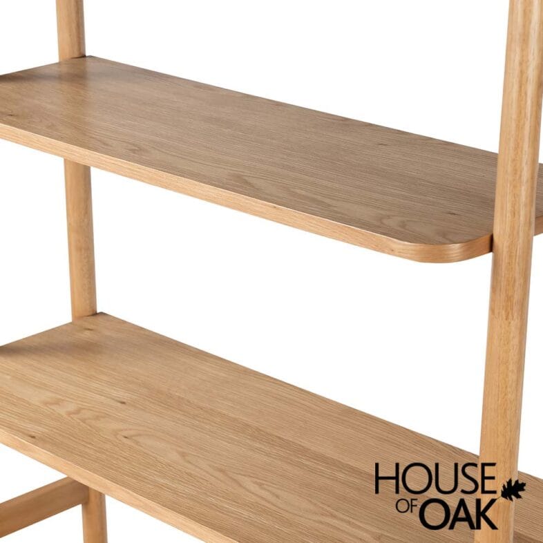 Norfolk Oak Open Bookcase with Cupboard - Image 9