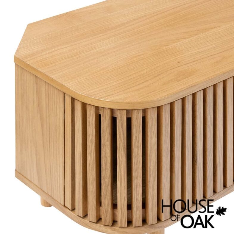 Norfolk Oak Corner TV Unit with 2 Doors - Image 10