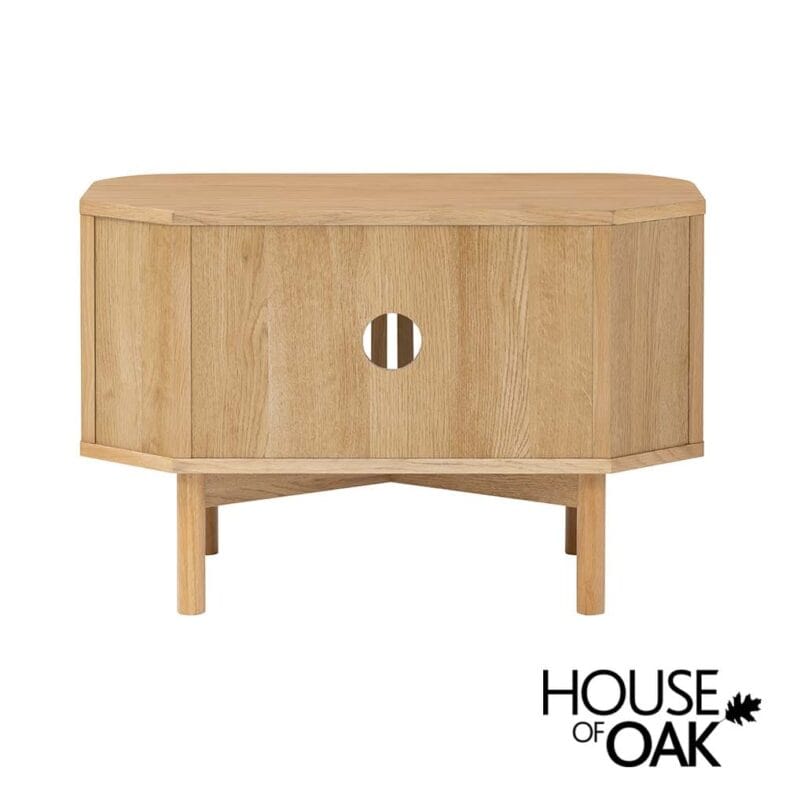 Norfolk Oak Corner TV Unit with 2 Doors - Image 5