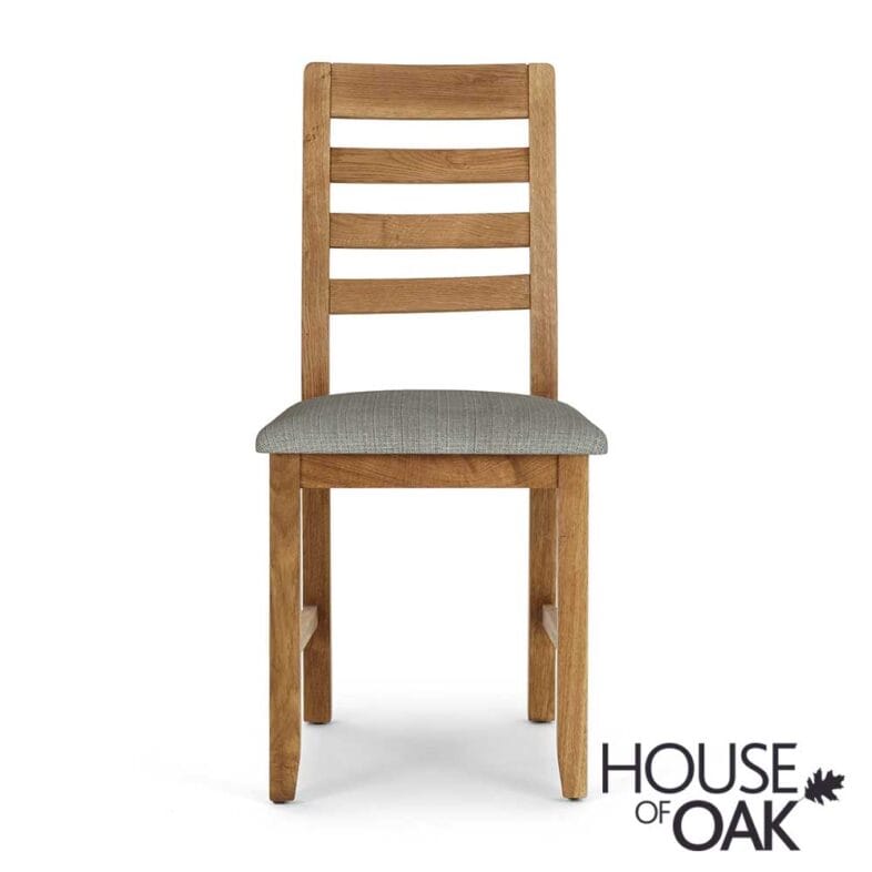 Crescent Oak Dining Chair with Victoria Linen Seat Pad - Image 2