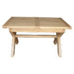 Deluxe Solid Oak 145cm Extending Cross Leg Dining Table