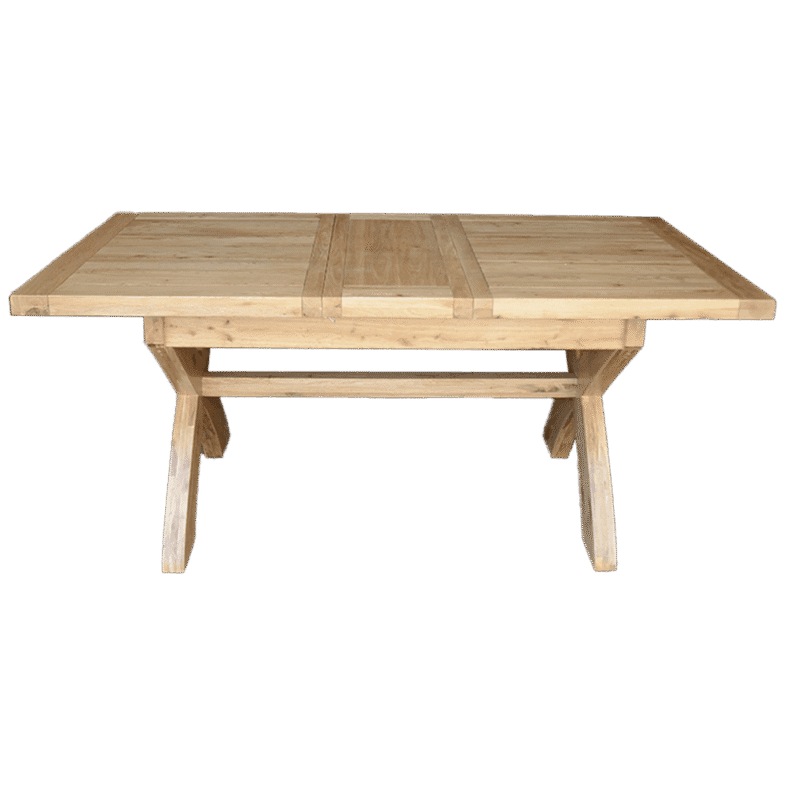 Deluxe Solid Oak 145cm Extending Cross Leg Dining Table - Image 2