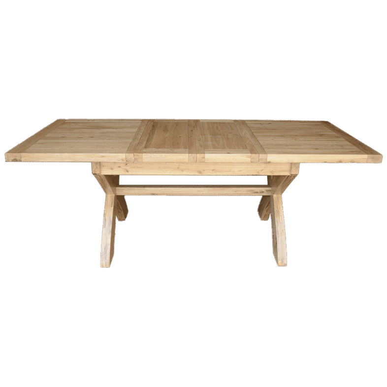 Deluxe Solid Oak 145cm Extending Cross Leg Dining Table - Image 3