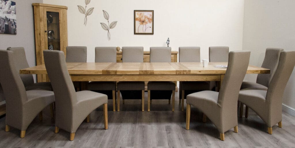 Deluxe Solid Oak 240cm Extending Dining Table