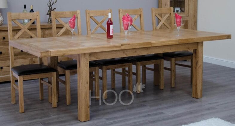 Deluxe Solid Oak 180cm Extending Table - Image 2