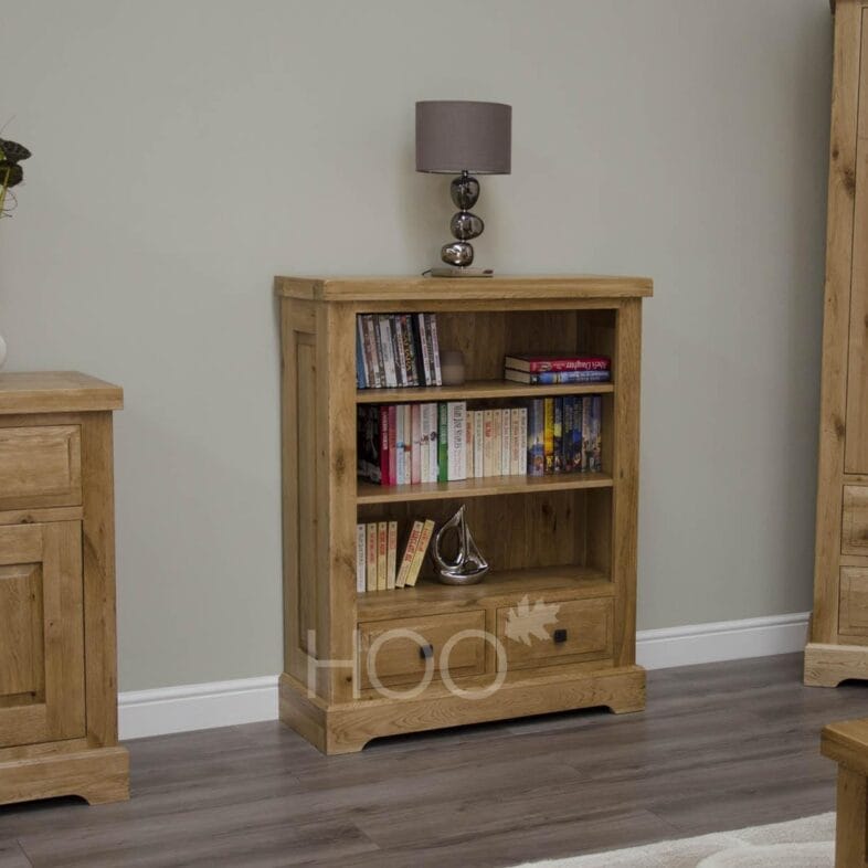 Deluxe Solid Oak Small Bookcase