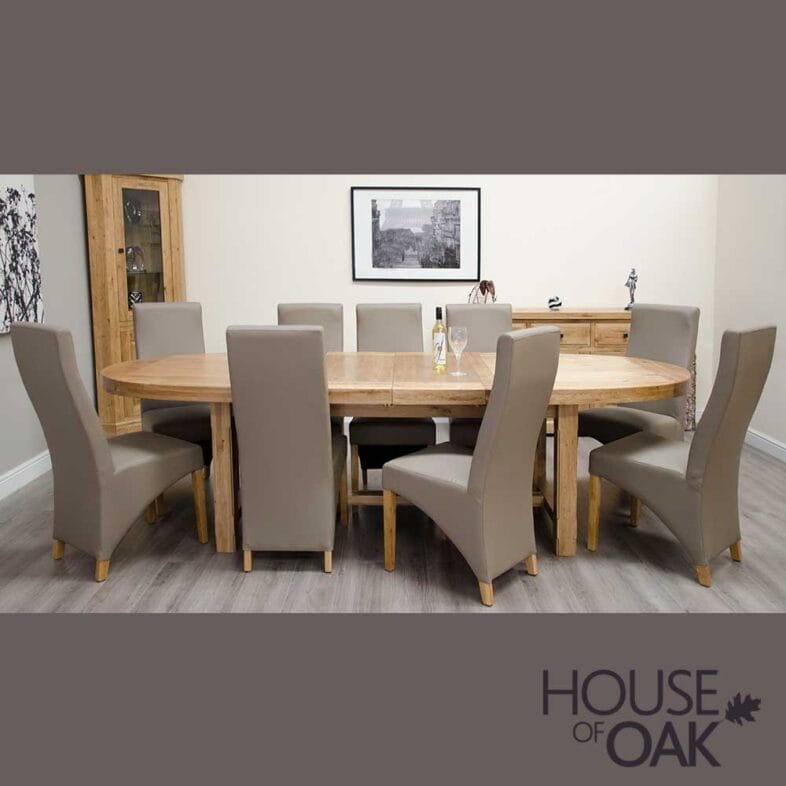 Deluxe Solid Oak Super Oval Extending Table - Image 2