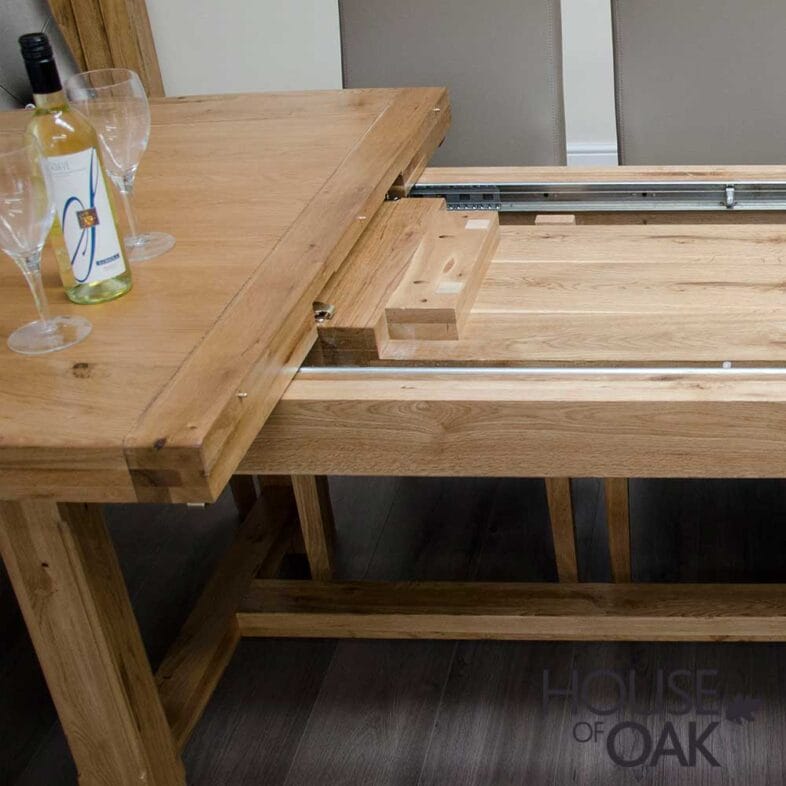 Deluxe Solid Oak Super Oval Extending Table - Image 7