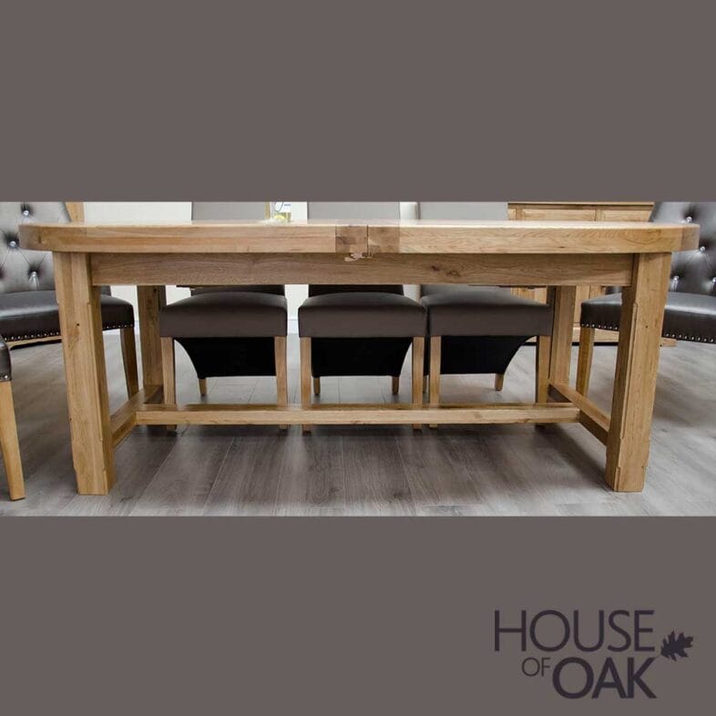 Deluxe Solid Oak Super Oval Extending Table - Image 8