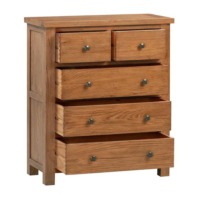 Keswick Rustic Oak 2 Over 3 Chest of Drawers - Image 2