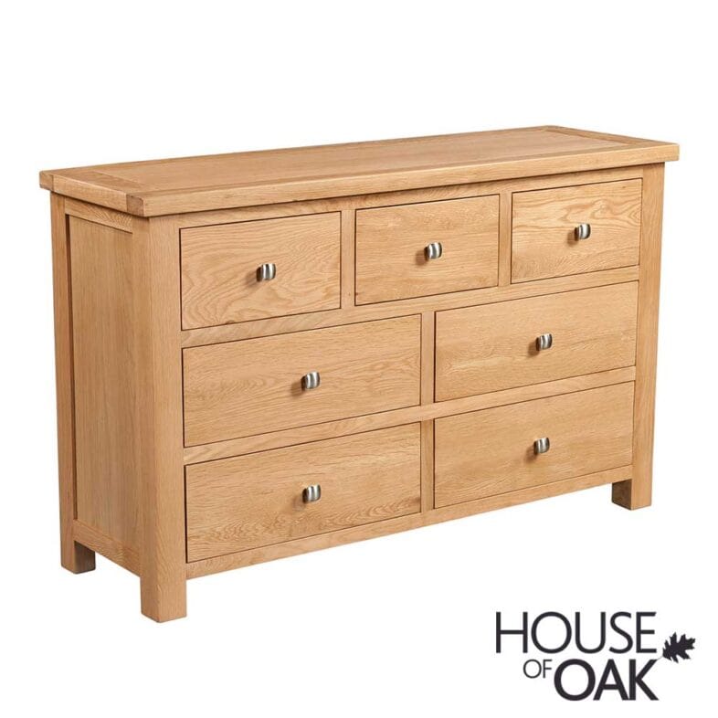 Keswick Oak 3 Over 4 Wide Chest of Drawers - Image 2