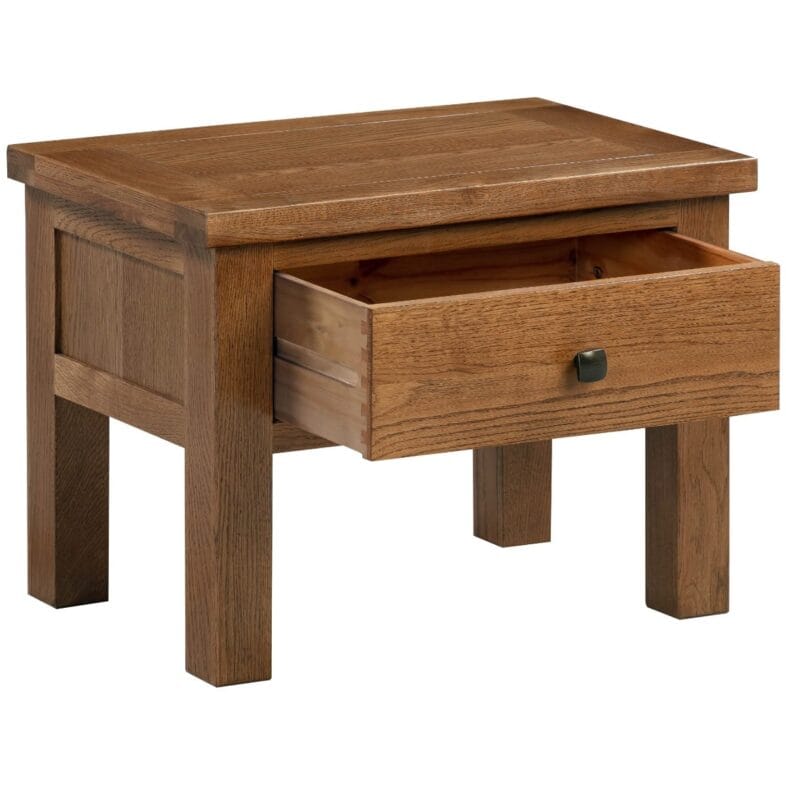 Keswick Rustic Oak Lamp Table with Drawer