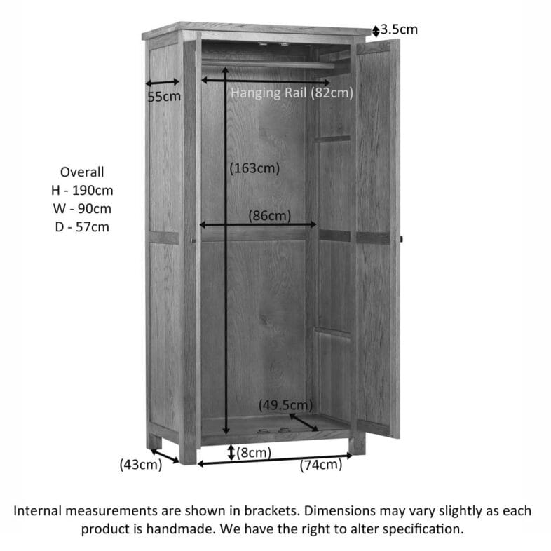 Keswick Oak Double Wardrobe - Image 2
