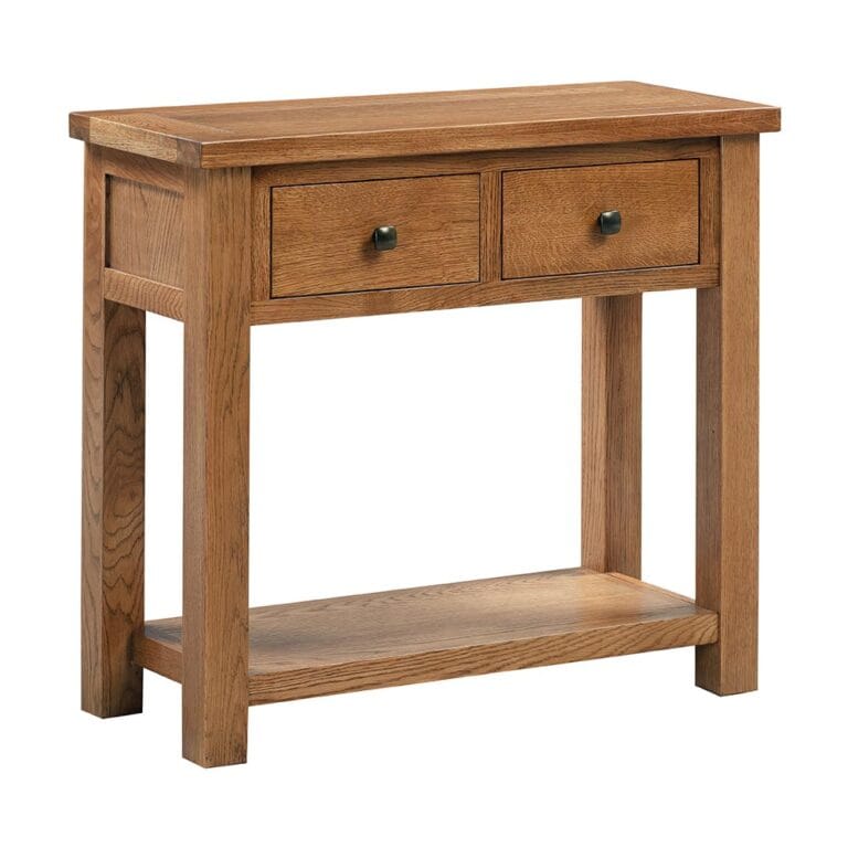 Keswick Rustic Oak 2 Drawer Console Table