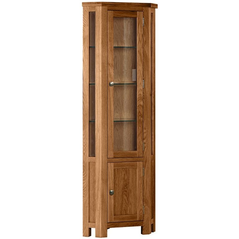 Keswick Rustic Oak Corner Display Cabinet