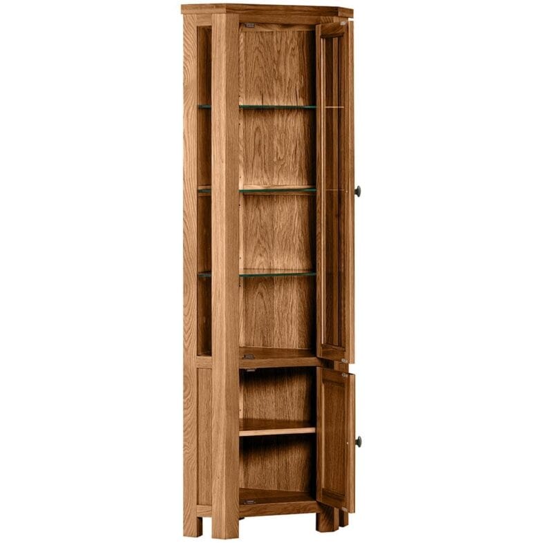 Keswick Rustic Oak Corner Display Cabinet - Image 2