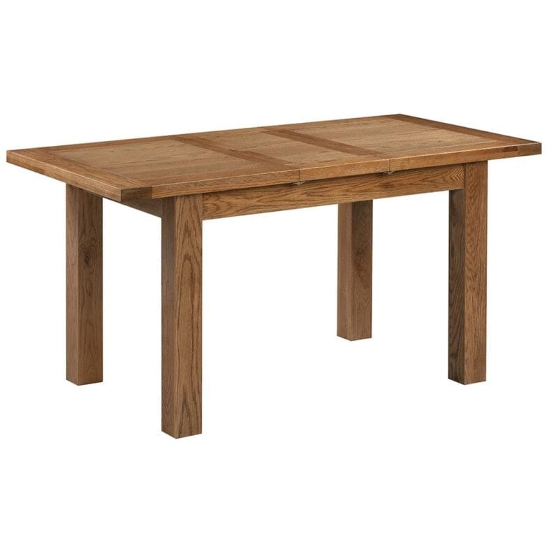 Keswick Rustic Oak 120cm Small Extending Dining Table - Image 2