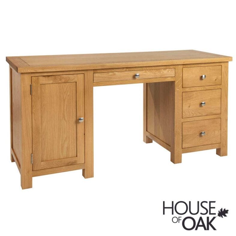 Keswick Oak Double Pedestal Office Desk - Image 2