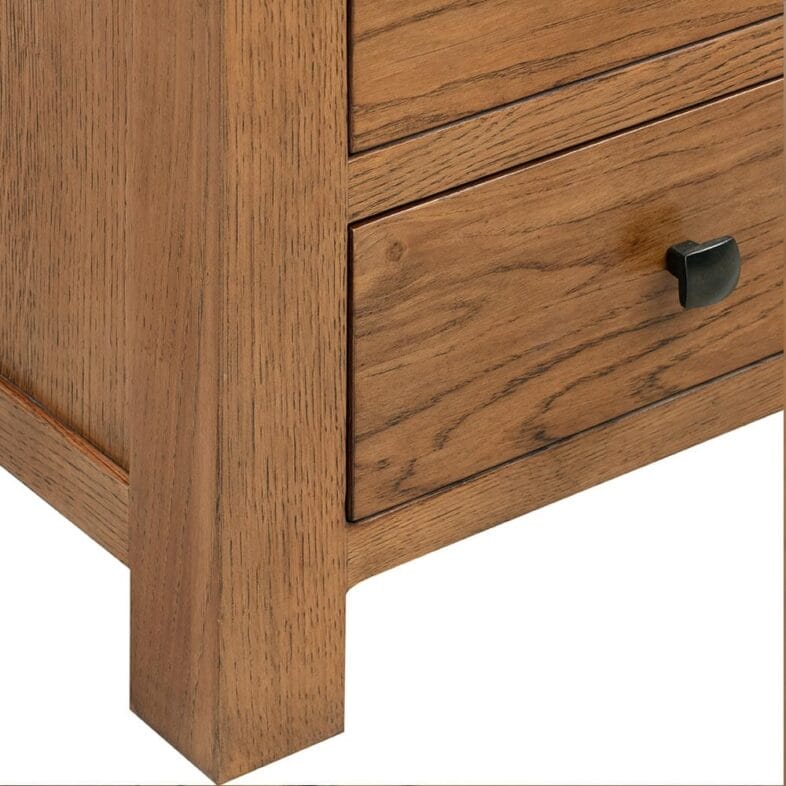 Keswick Rustic Oak 3 Drawer Bedside - Image 4