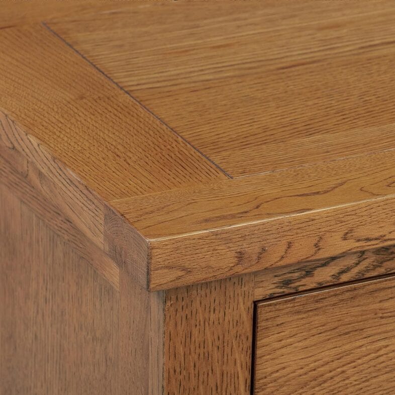 Keswick Rustic Oak 3 Drawer Bedside - Image 5