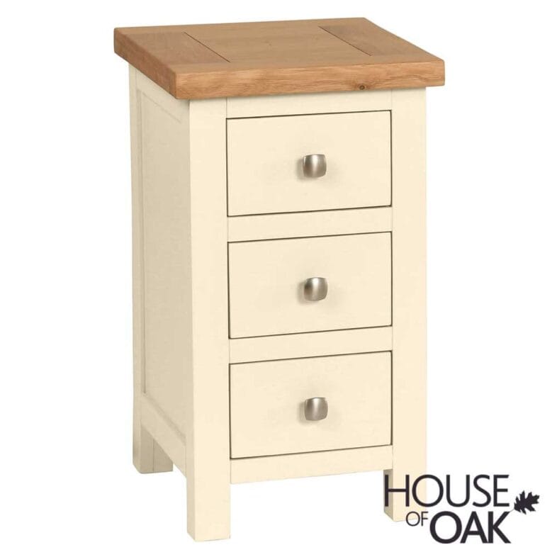 Keswick Painted 3 Colour Choice - Compact 3 Drawer Bedside Cabinet