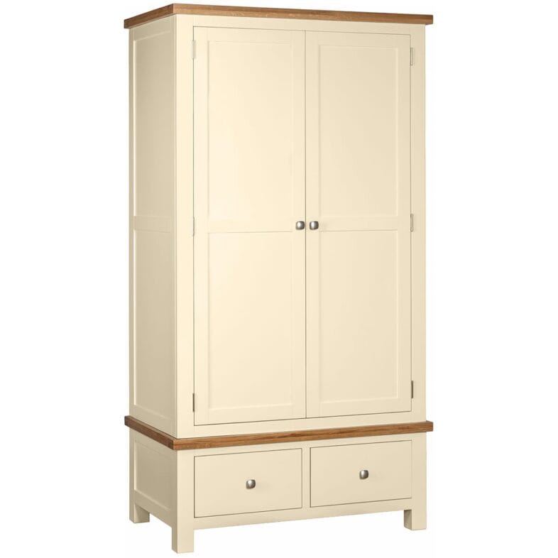 Keswick Painted 3 Colour Choice - 2 Door 2 Drawer Wardrobe