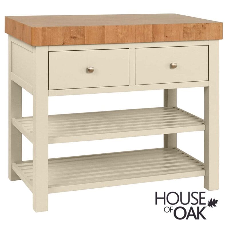 Keswick Painted Kitchen in 3 Colours - Butchers Block Kitchen Island