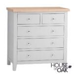 Roma Oak 2 Over 3 Chest of Drawers in Grey Painted - Image 3