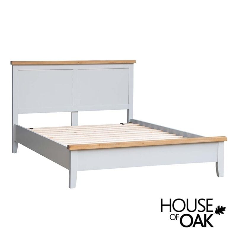 Roma Oak 4FT 6'' Double Bed in Grey Painted