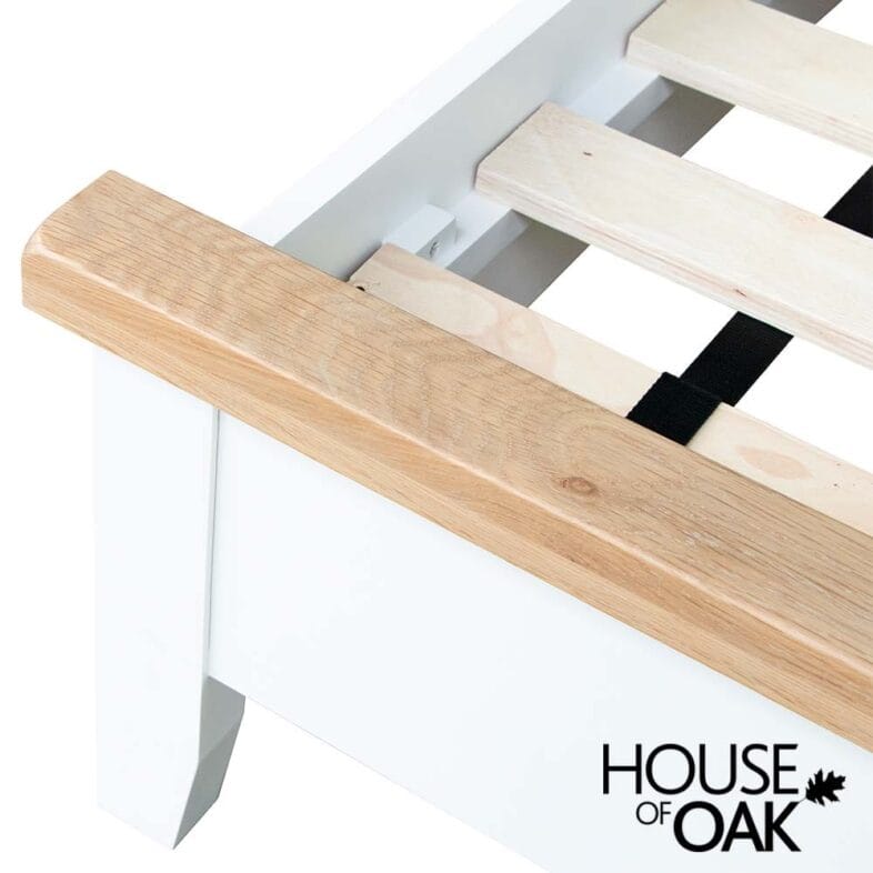 Roma Oak 5FT King Size Bed in White Painted - Image 4