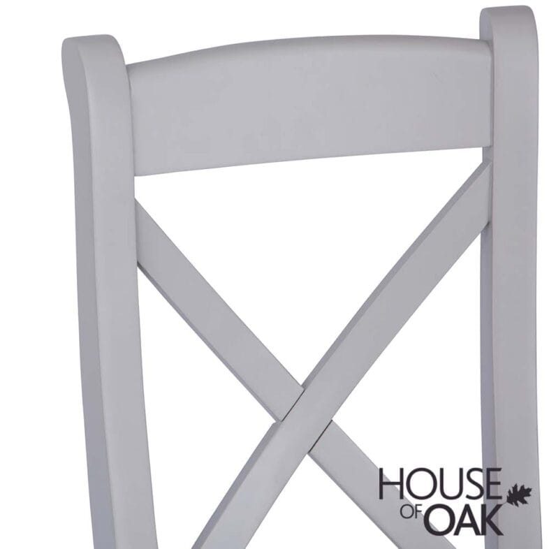 Roma Oak Cross Back Dining Chair with Oak Seat in Grey Painted - Image 5