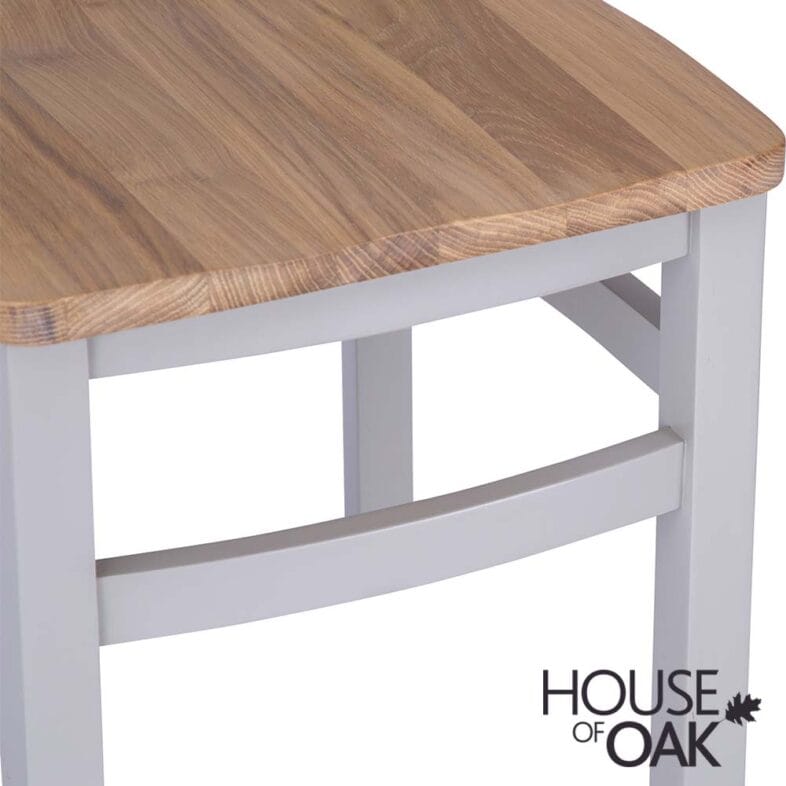 Roma Oak Cross Back Dining Chair with Oak Seat in Grey Painted - Image 7