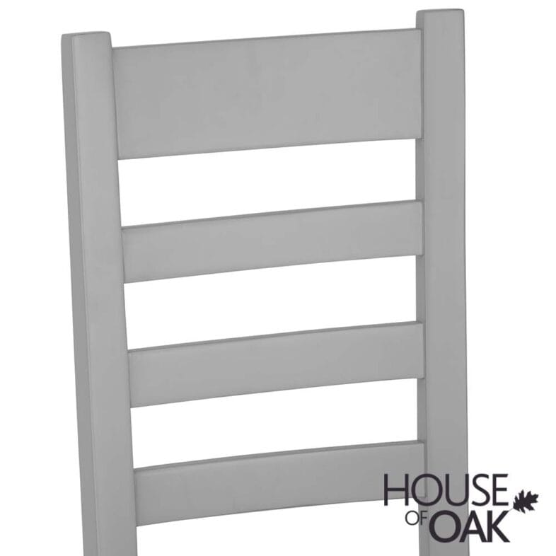 Roma Oak Ladder Back Dining Chair with Oak Seat in Grey Painted - Image 8