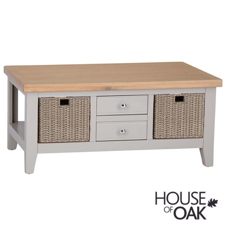 Roma Oak Coffee Table in Grey Painted - Image 3