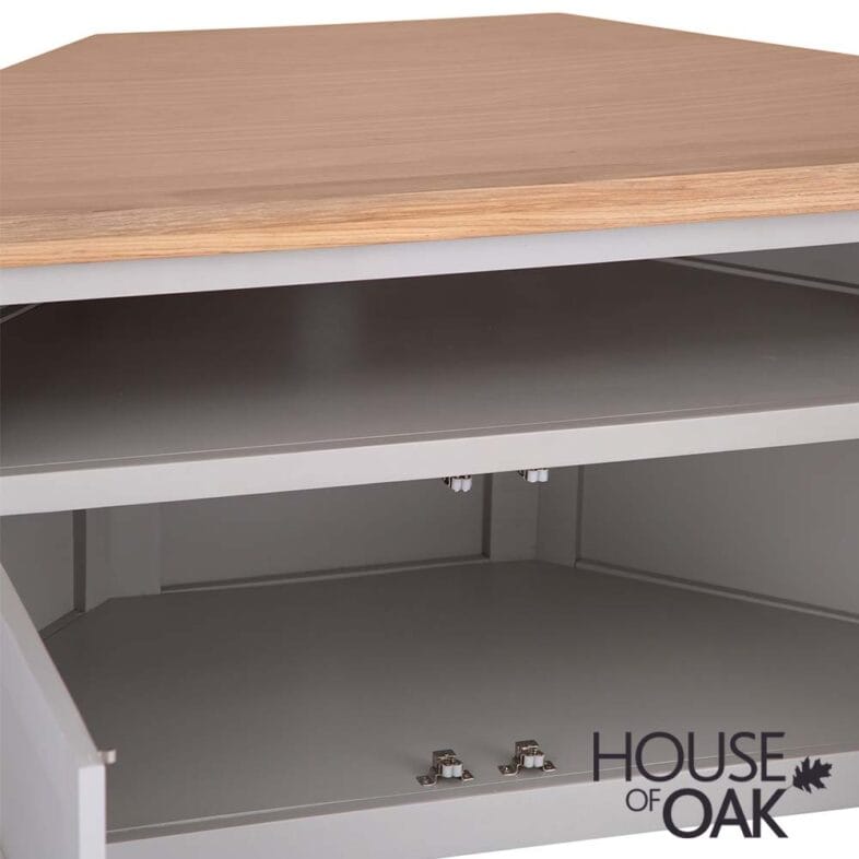 Roma Oak Corner TV Cabinet in Grey Painted - Image 5